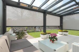 Zip roller blind for gazebo